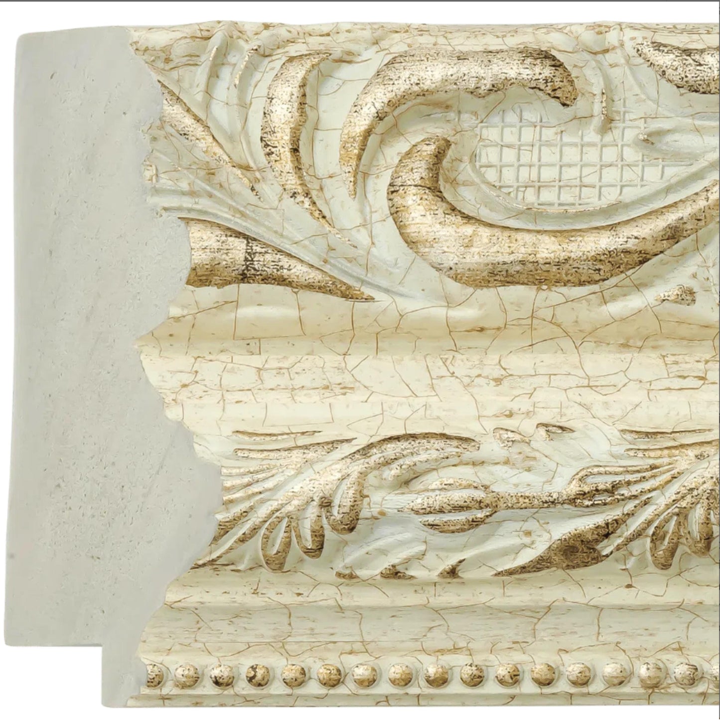 4-1/4" Wide Affordable Antique Ornate Gold/White Baroque Style Picture Frame. Custom Sizes Available. Plexiglass & Backing Option Available.