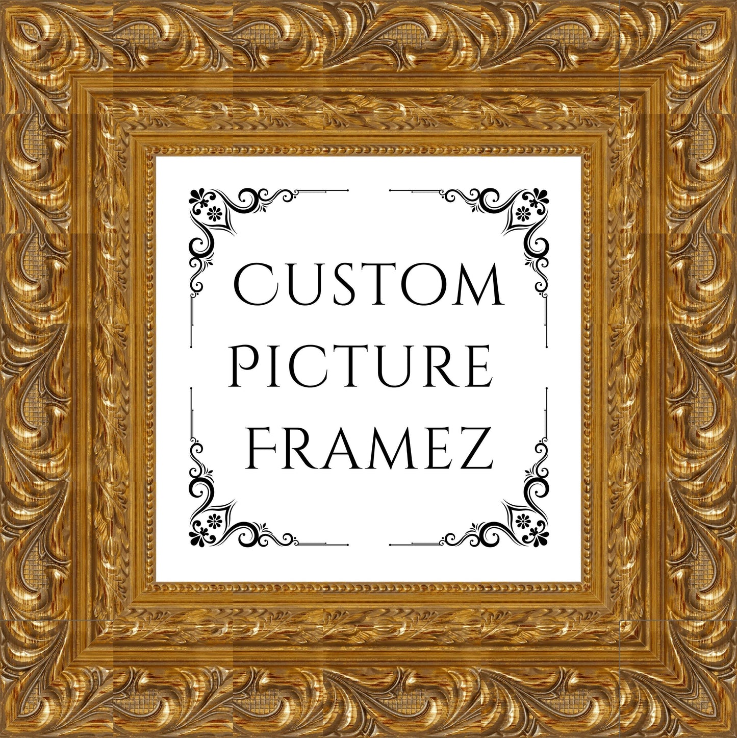 4-1/4" Wide Affordable Antique Ornate Gold Baroque Style Picture Frame. Custom Sizes Available. Plexiglass & Backing Option Available.