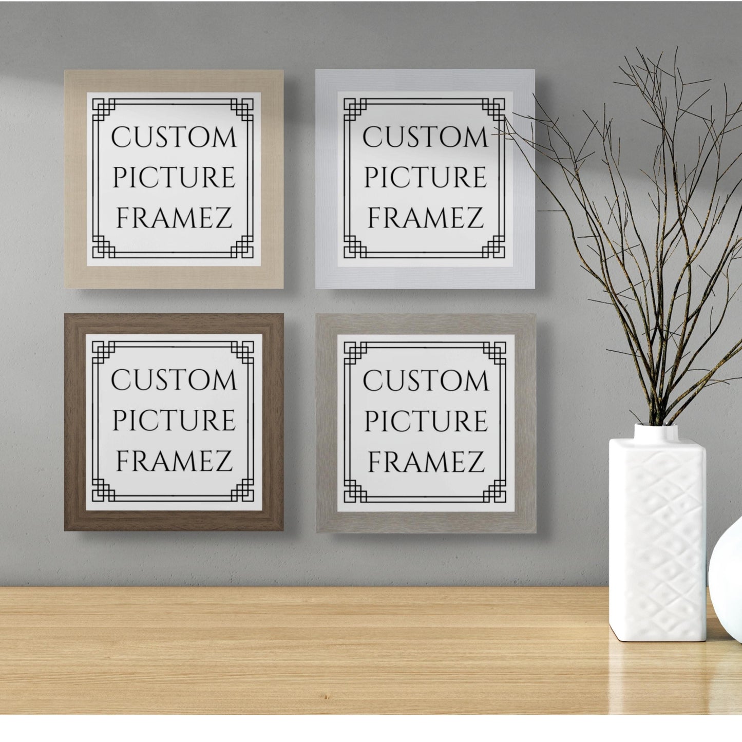Natural Wood Picture Frame-Solid Wood in 4 colors. Includes Gallery Grade Plexiglass and Backing. Custom Sizes Available. Free Fast Shipping