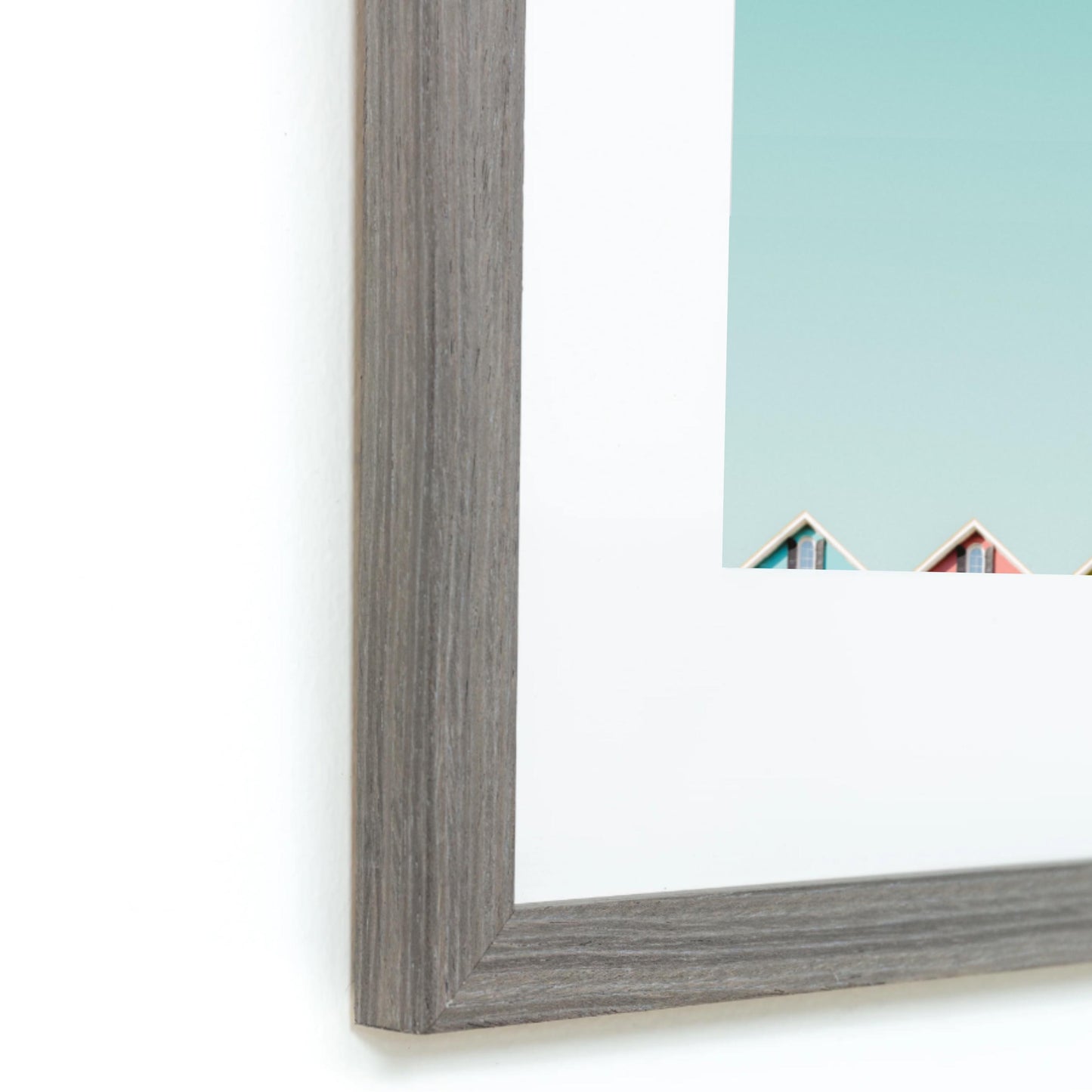Gray Slim Picture Frame. Solid Wood. Custom Sizes Available. Includes Acid Free Mat, Acrylic Plexiglass, & Foam Core Backing. Free Shipping