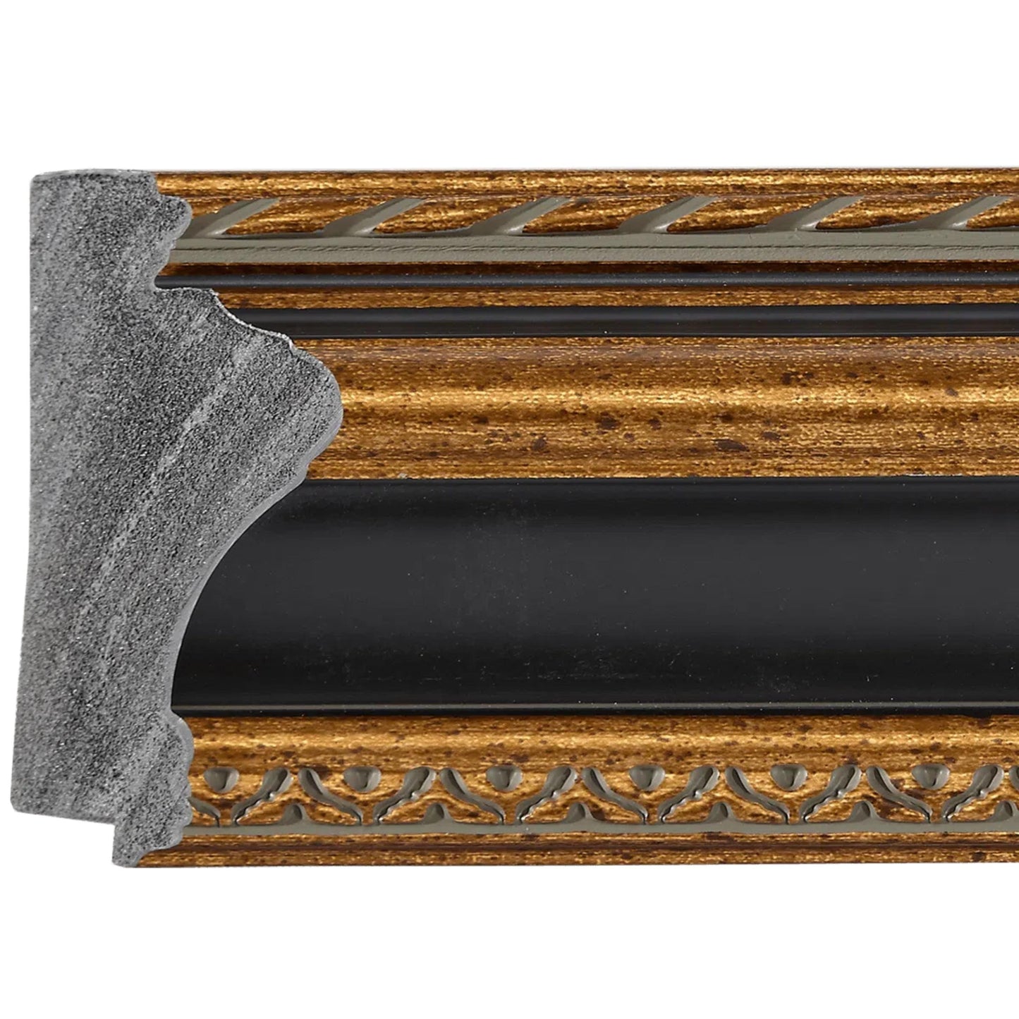 Affordable Ornate Black/Gold Baroque Style Picture Frame. 3-5/8" Wide. Custom Sizes Available. Plexi & Backing Available. Free Fast Shipping