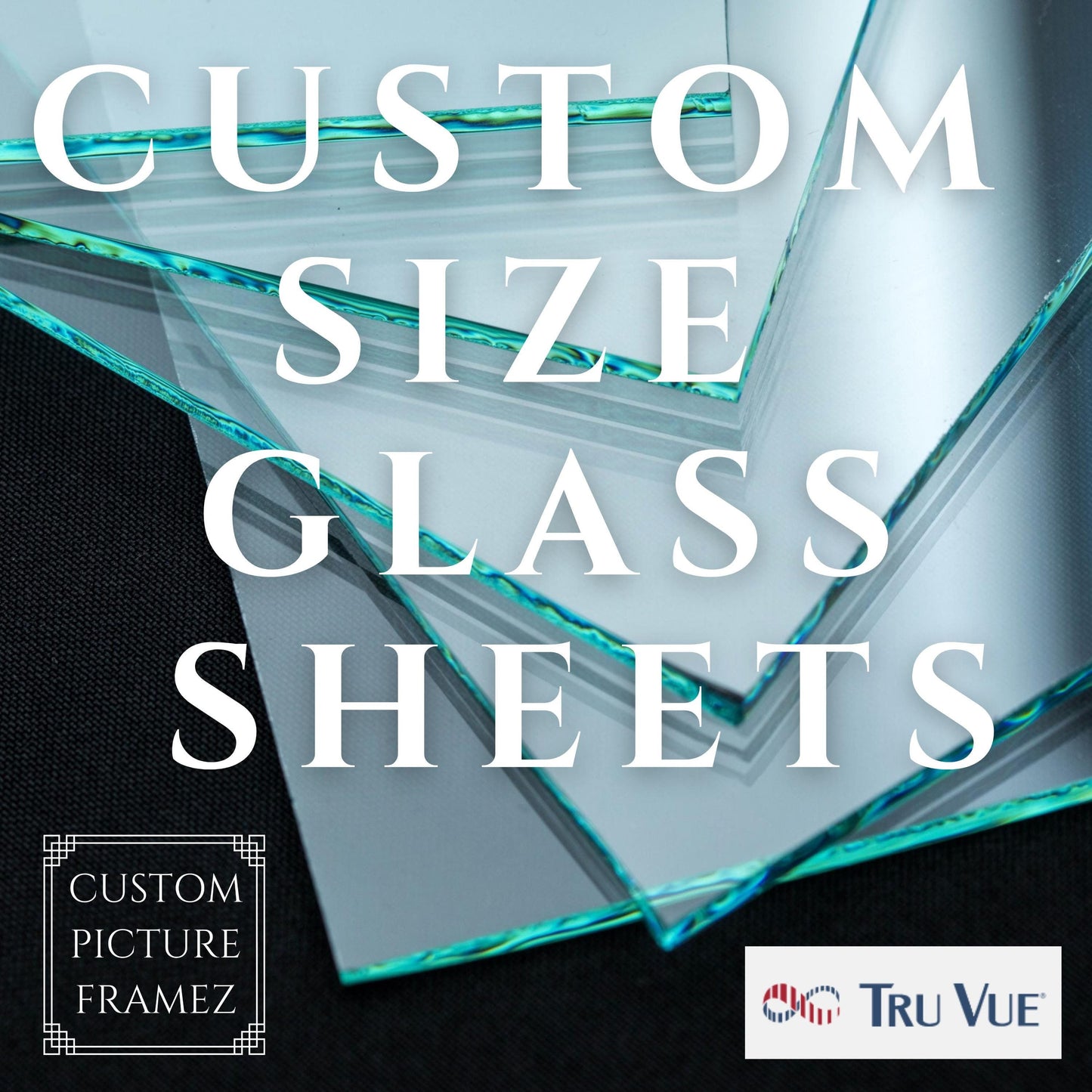 Clear Glass Sheets Made to Measure-Custom Sizes. Art Gallery Quality 2.5mm/.098″ Tru Vue. Picture Frames, Crafts, and DIY projects. 25% Off