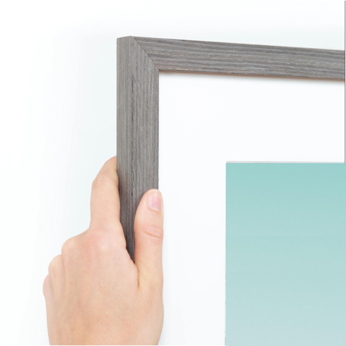 Gray Slim Picture Frame. Solid Wood. Custom Sizes Available. Includes Acid Free Mat, Acrylic Plexiglass, & Foam Core Backing. Free Shipping