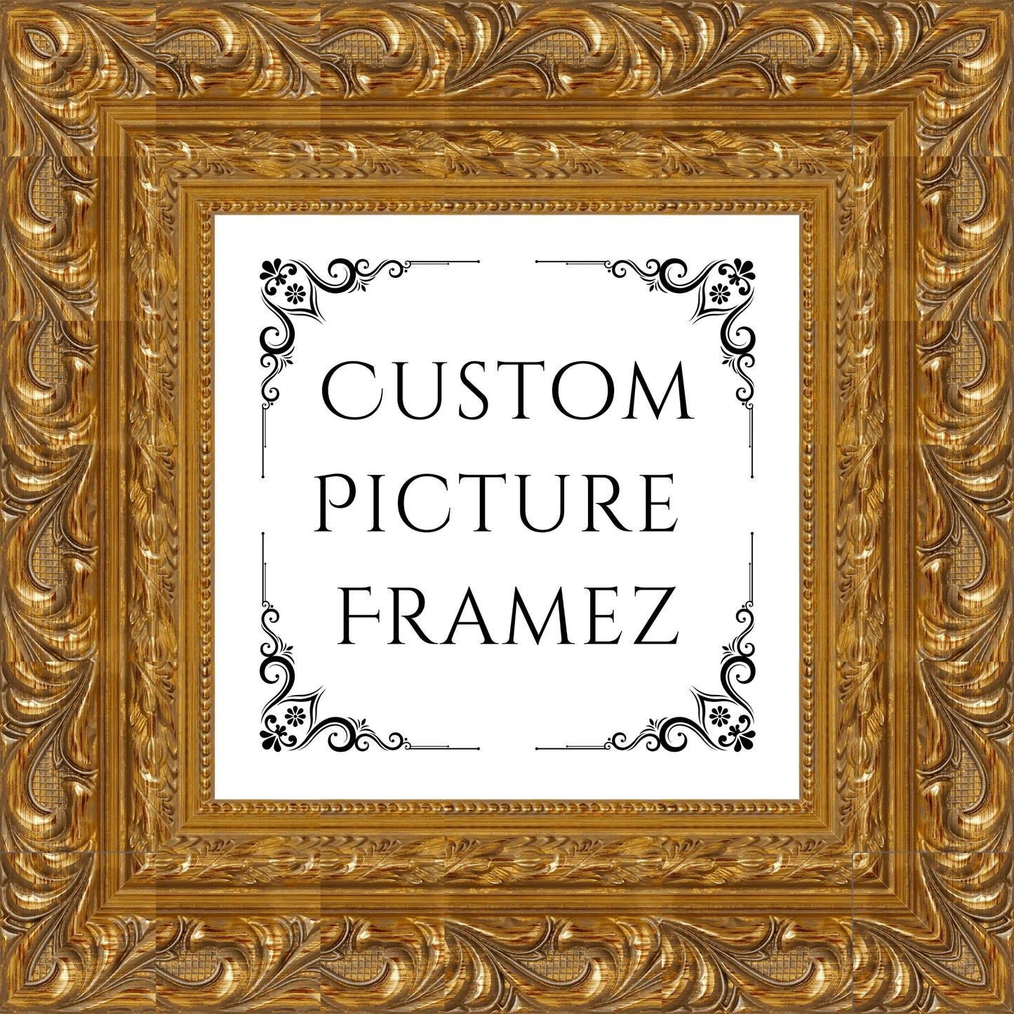 4" Wide Affordable Antique Ornate Gold Baroque Style Picture Frame. Custom Sizes Available. Plexiglass & Backing Option Available.