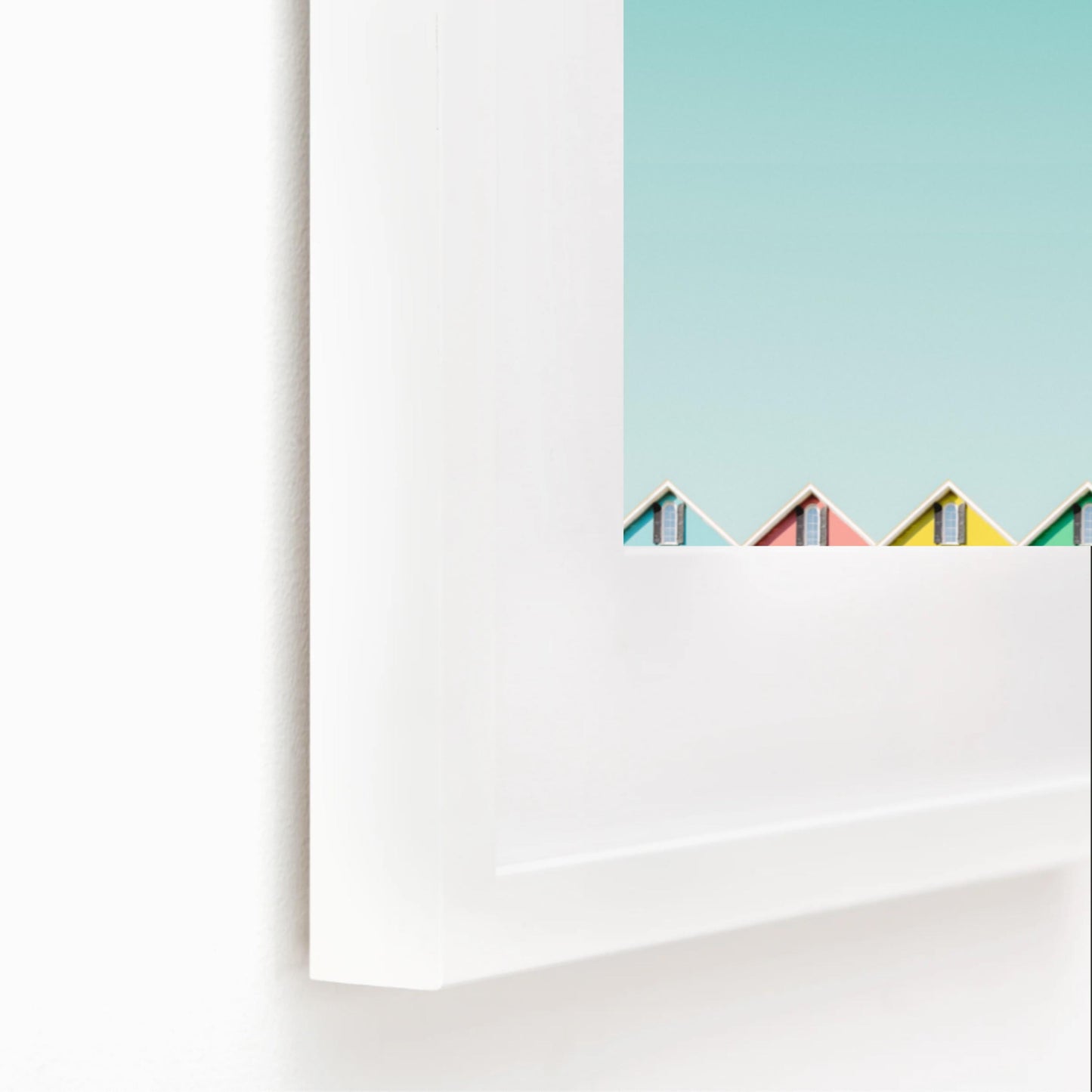 White Slim Picture Frame. Solid Wood. Custom Sizes Available. Includes Acid Free Mat, Acrylic Plexiglass, & Foam Core Backing. Free Shipping