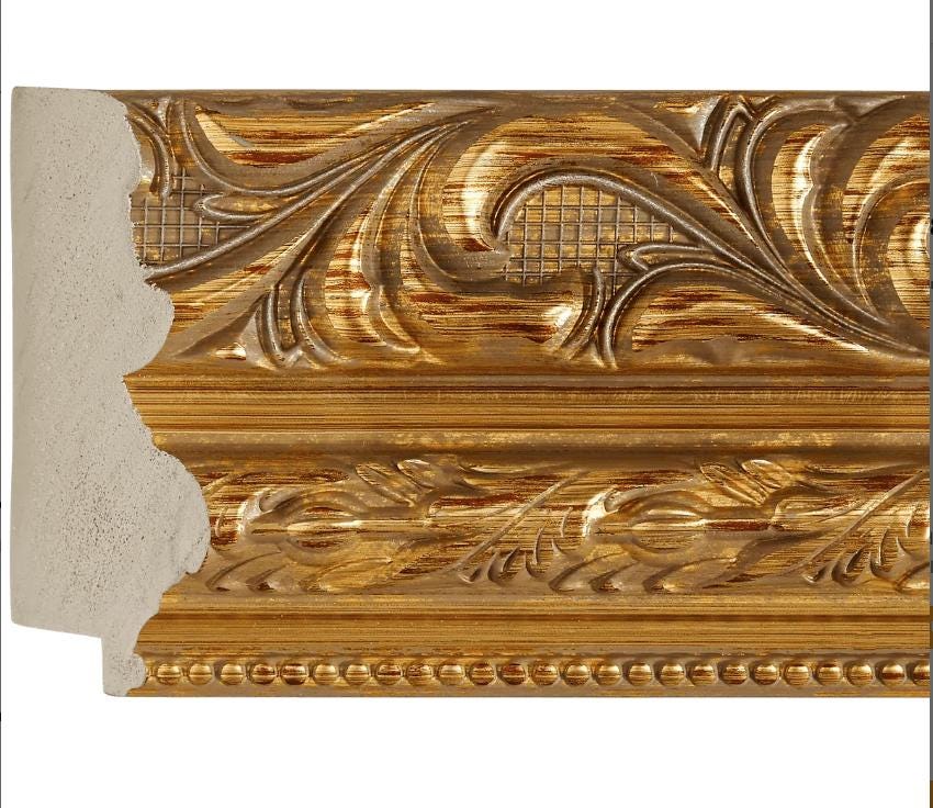 4-1/4" Wide Affordable Antique Ornate Gold Baroque Style Picture Frame. Custom Sizes Available. Plexiglass & Backing Option Available.