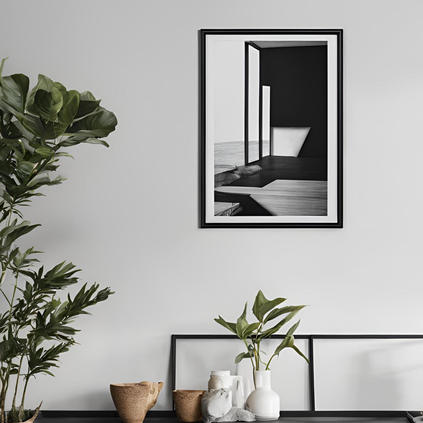 Matte Black Slim Solid Wood Picture Frame. Includes Acrylic Plexiglass & Foam Core Backing. Custom Sizes. Free Shipping