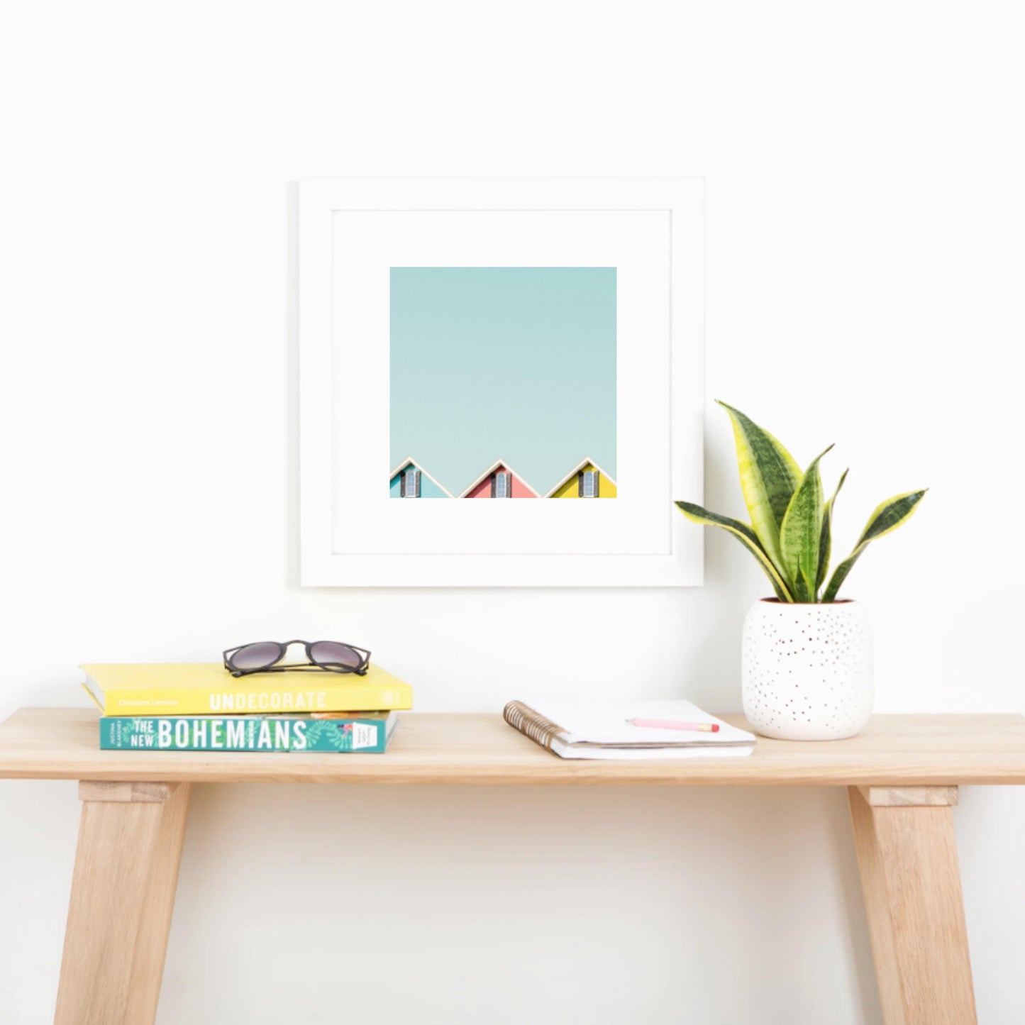 White Square Picture Frame Solid Wood. Custom Sizes Available Includes Acid Free Mat, Acrylic Plexiglass, & Foam Core Backing. Free Shipping