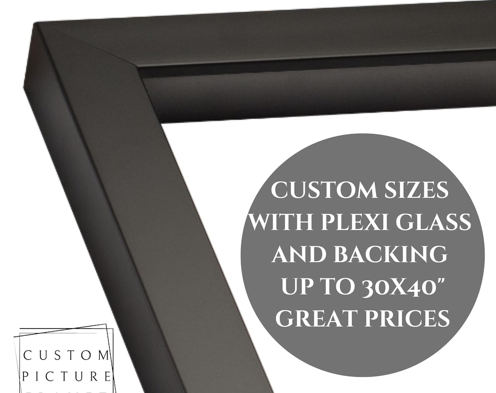 Matte Black Square Profile Solid Wood Picture Frame