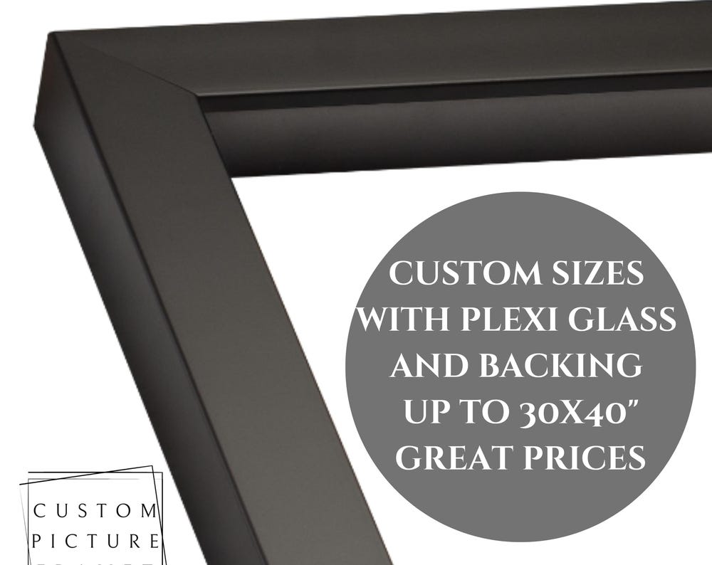 Matte Black Square Profile Solid Wood Picture Frame