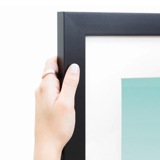 Black Square Picture Frame Solid Wood Custom Sizes Available. Includes Acid Free Mat, Acrylic Plexiglass, & Foam Core Backing. Free Shipping