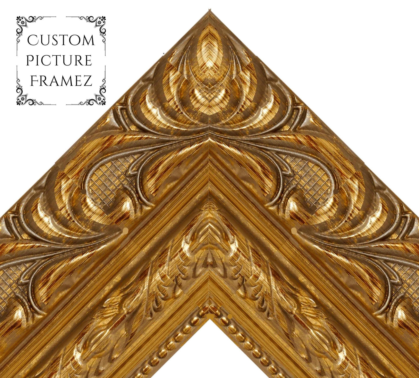4-1/4" Wide Affordable Antique Ornate Gold Baroque Style Picture Frame. Custom Sizes Available. Plexiglass & Backing Option Available.