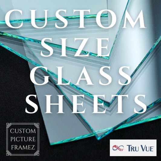 Clear Glass Sheets Made to Measure-Custom Sizes. Art Gallery Quality 2.5mm/.098″ Tru Vue. Picture Frames, Crafts, and DIY projects. 25% Off