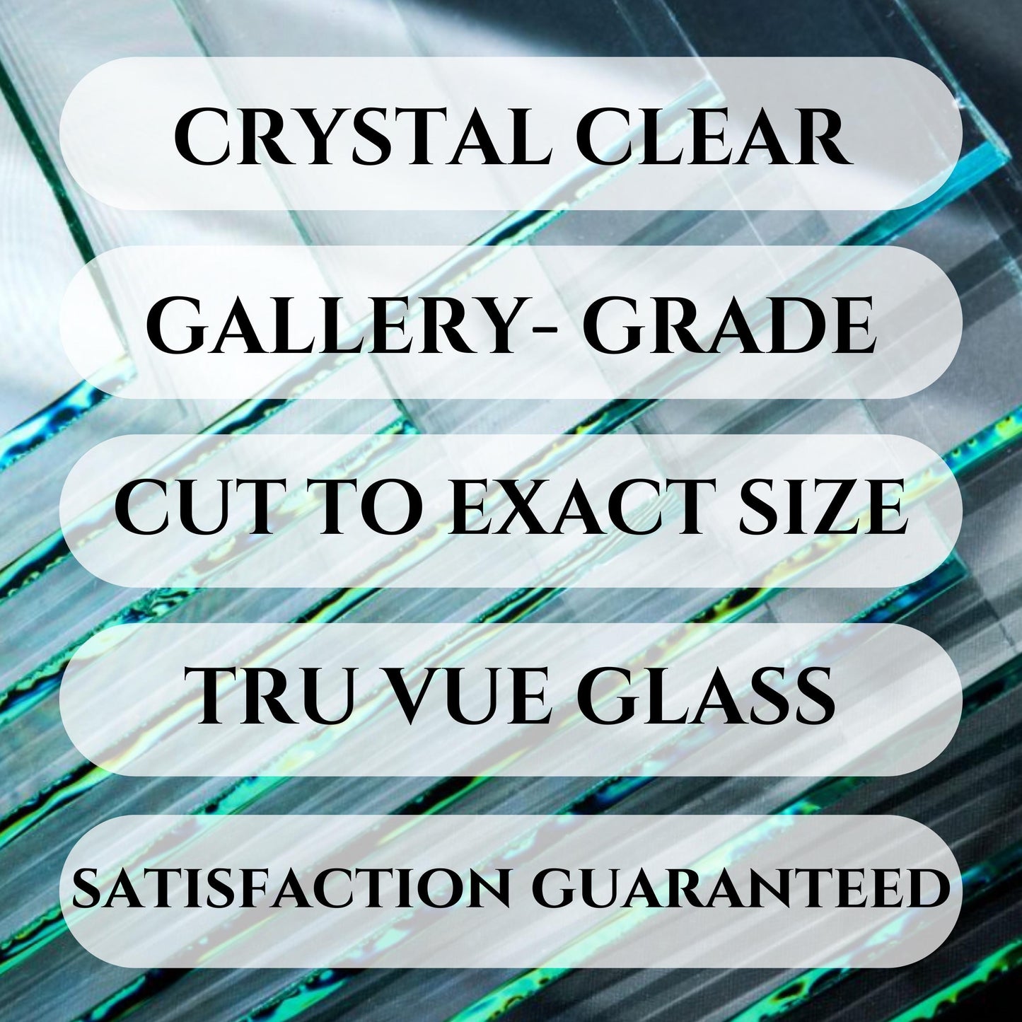 Clear Glass Sheets Made to Measure-Custom Sizes. Art Gallery Quality 2.5mm/.098″ Tru Vue. Picture Frames, Crafts, and DIY projects. 25% Off