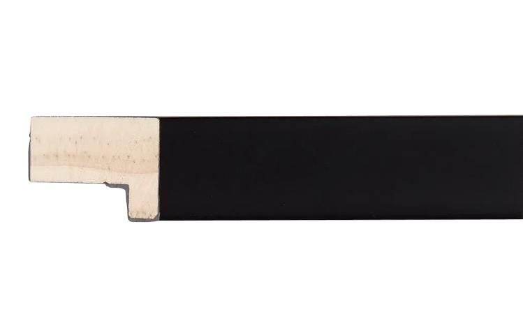Black Slim Picture Frame. Solid Wood. Custom Sizes Available. Includes Acid Free Mat, Acrylic Plexiglass, & Foam Core Backing. Free Shipping