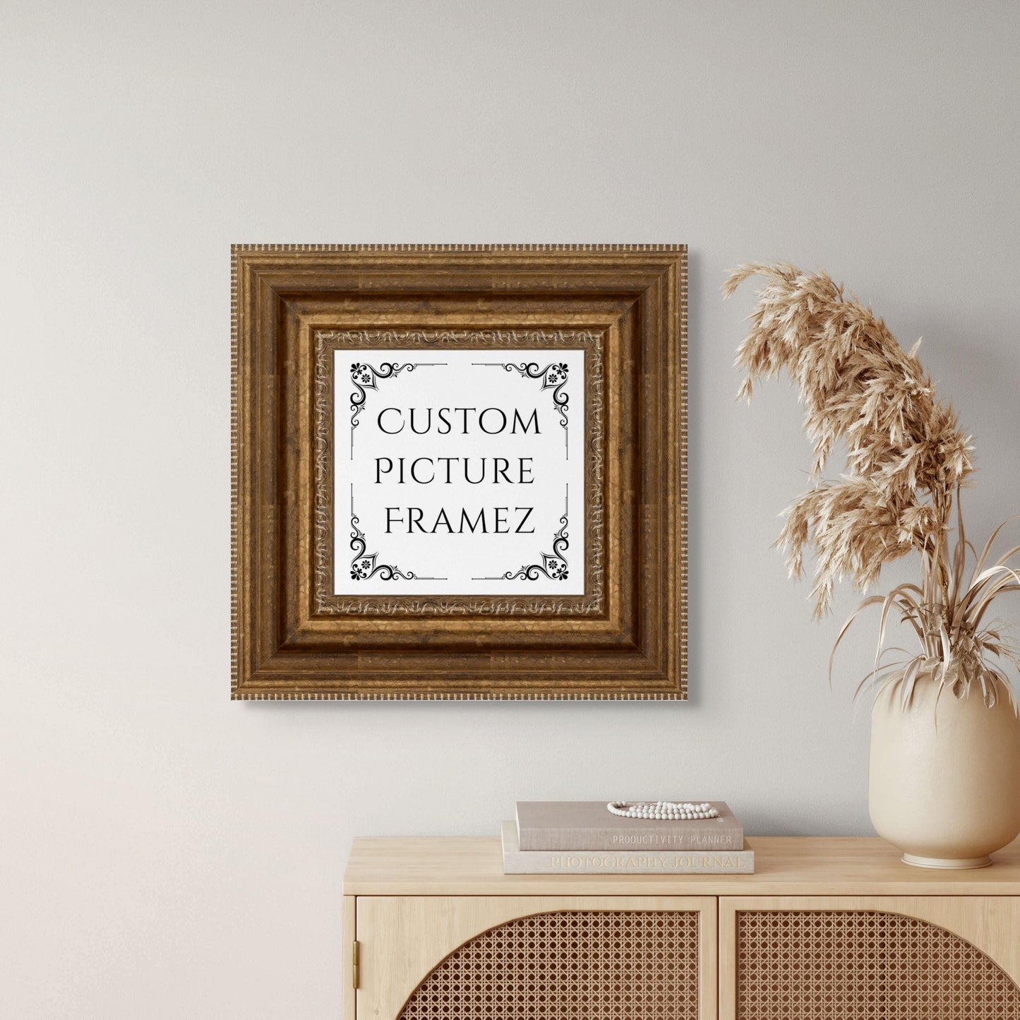 Affordable Antique Ornate Gold Baroque Style Picture Frame. 3" Wide. Custom Sizes Available. Plexi & Backing Option Available. Free Shipping