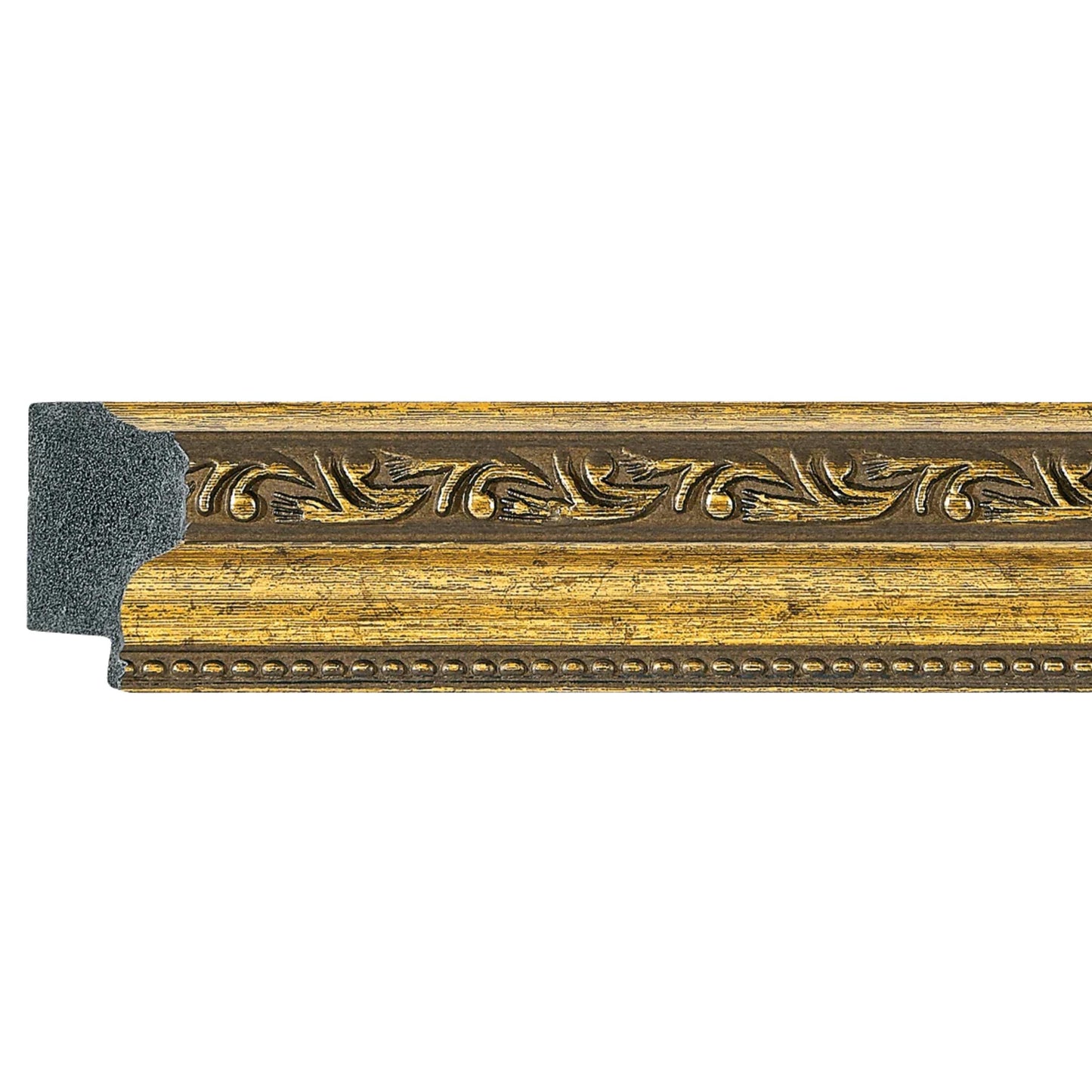 Gold Scrolled Traditional Ornate Picture Frame. 1-5/16" Wide. Custom Sizes Available. Gallery-Grade Plexiglass & Backing Option Available.