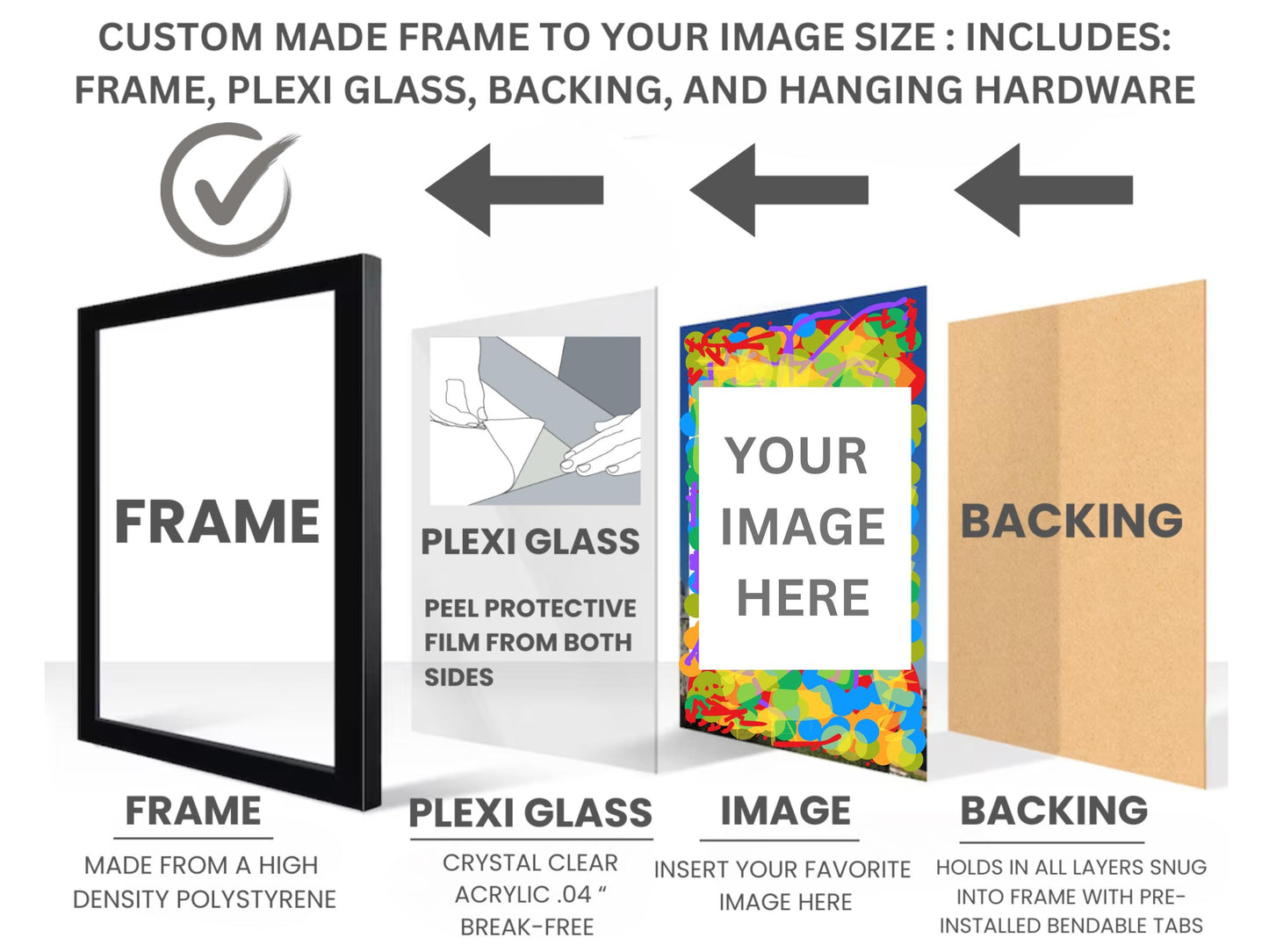 Great Price! Made to Measure Custom Picture Frames. 10 Colors. Includes Plexiglass, Backing & Hanging Hardware. Fast Free Shipping.Oversized