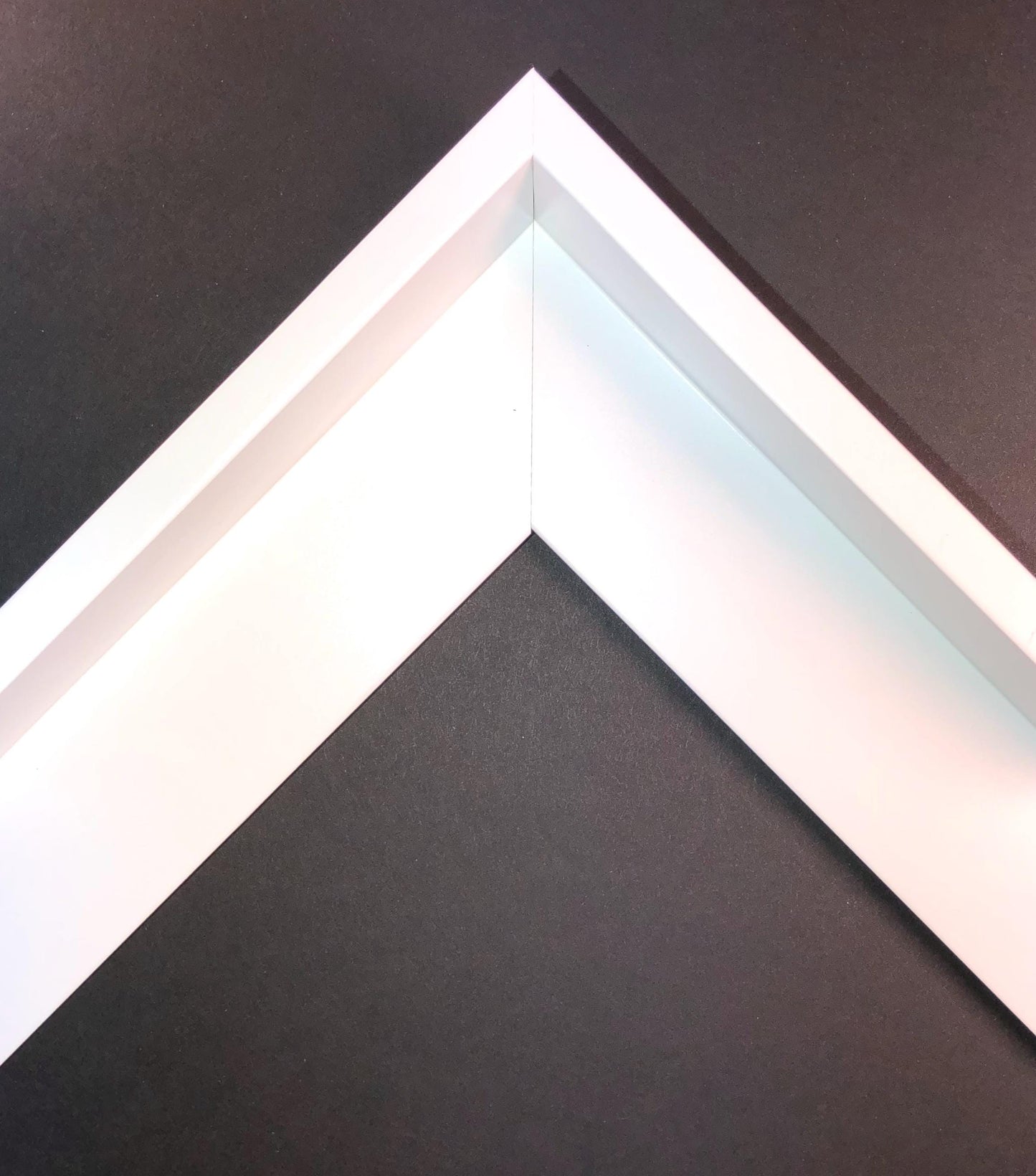 White Canvas Floater Frame-Fits Canvas up to 1.5" Tall. Custom Sizes. Solid Wood Art Gallery Quality. Hardware Included. Free Shipping.