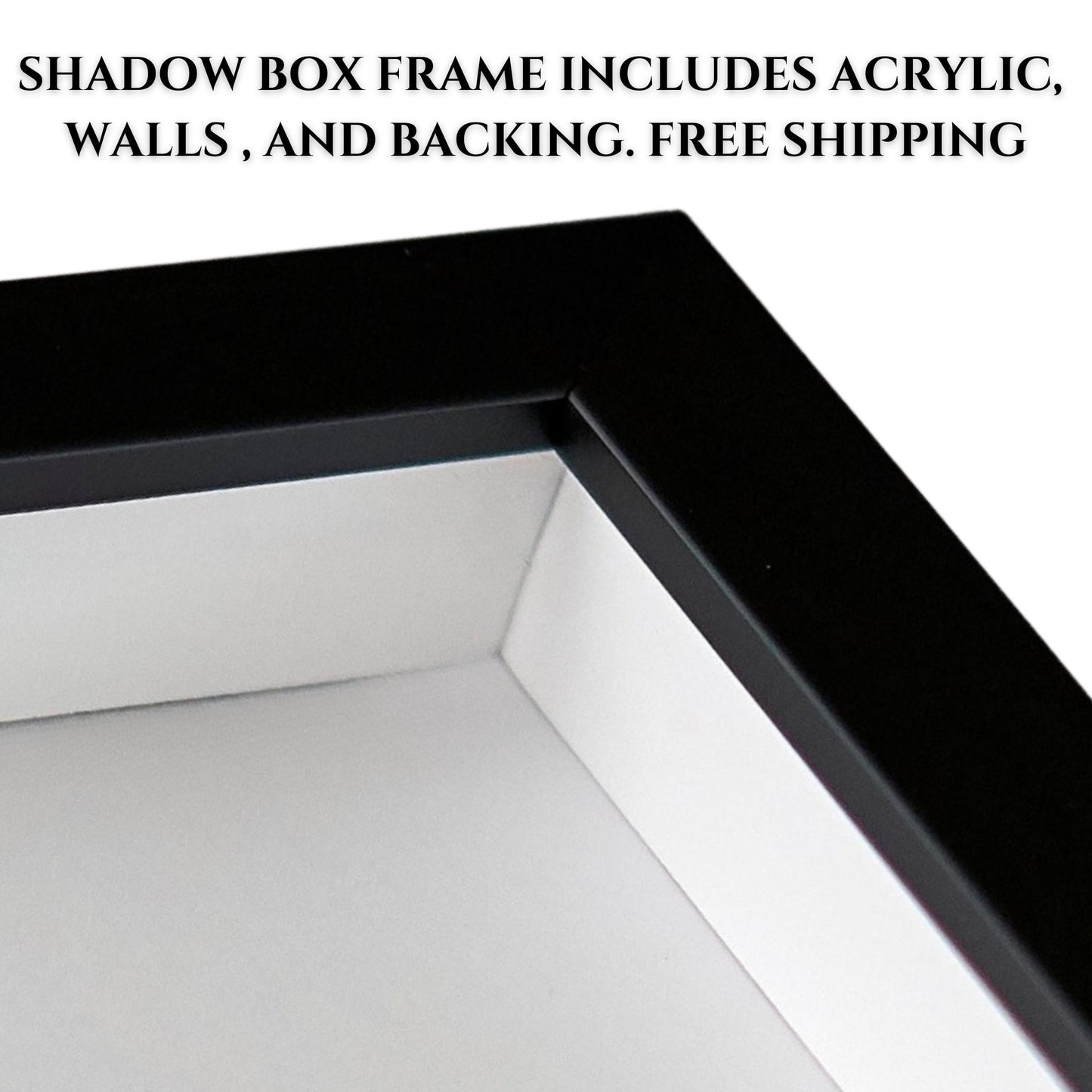 Deep Shadow Box Picture Frame 2-3/4" Tall. 5 Colors. Art Gallery Quality. Custom Sizes-Oversize-Includes Acrylic, Walls, & Backing. USA Made