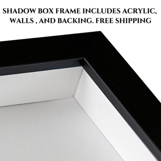 Deep Shadow Box Picture Frame 2-3/4" Tall. 5 Colors. Art Gallery Quality. Custom Sizes-Oversize-Includes Acrylic, Walls, & Backing. USA Made