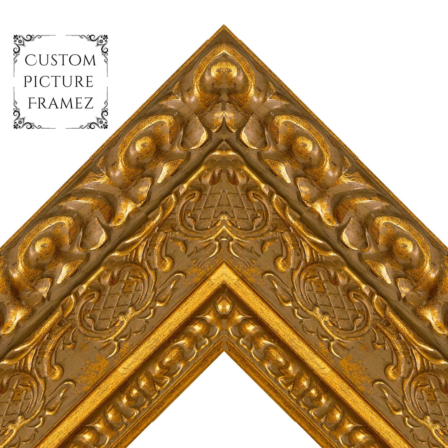 4" Wide Affordable Antique Ornate Gold Baroque Style Picture Frame. Custom Sizes Available. Plexiglass & Backing Option Available.