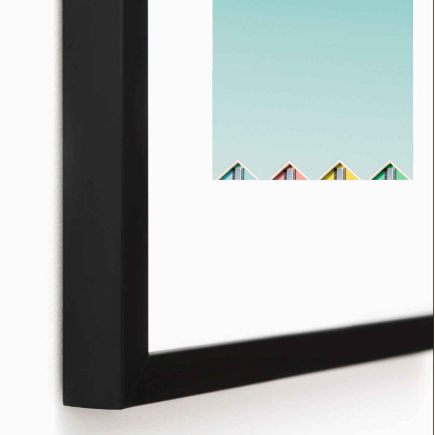 Black Slim Picture Frame. Solid Wood. Custom Sizes Available. Includes Acid Free Mat, Acrylic Plexiglass, & Foam Core Backing. Free Shipping