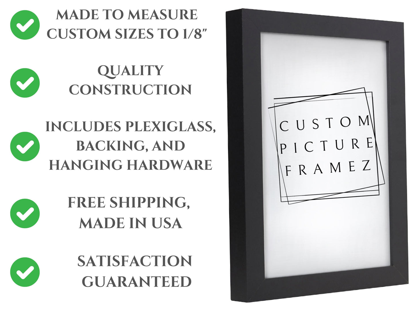 Great Price! Made to Measure Custom Picture Frames. 10 Colors. Includes Plexiglass, Backing & Hanging Hardware. Fast Free Shipping.Oversized