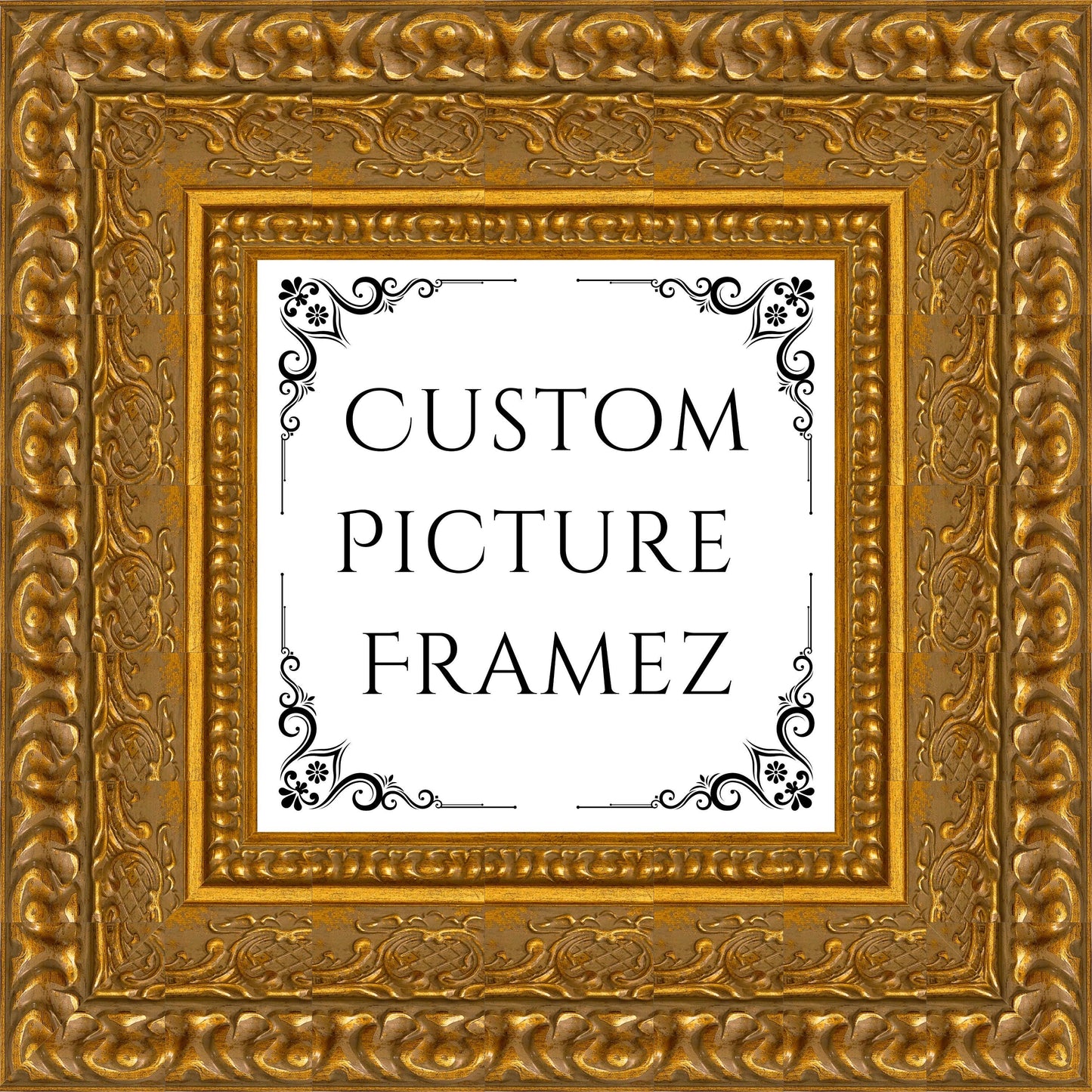 4" Wide Affordable Antique Ornate Gold Baroque Style Picture Frame. Custom Sizes Available. Plexiglass & Backing Option Available.