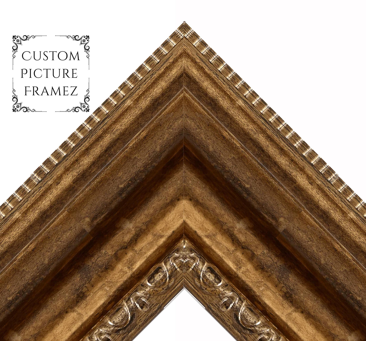 Affordable Antique Ornate Gold Baroque Style Picture Frame. 3" Wide. Custom Sizes Available. Plexi & Backing Option Available. Free Shipping