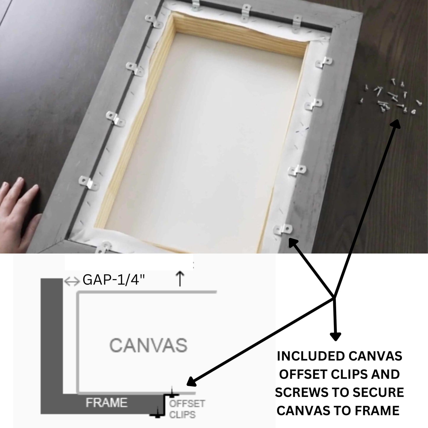 Affordable Light Oak Canvas Floater Frame-Fits Canvas up to 1-1/2" Tall. Custom Sizes Available. Hardware Incl. Free Fast Shipping. USA Made